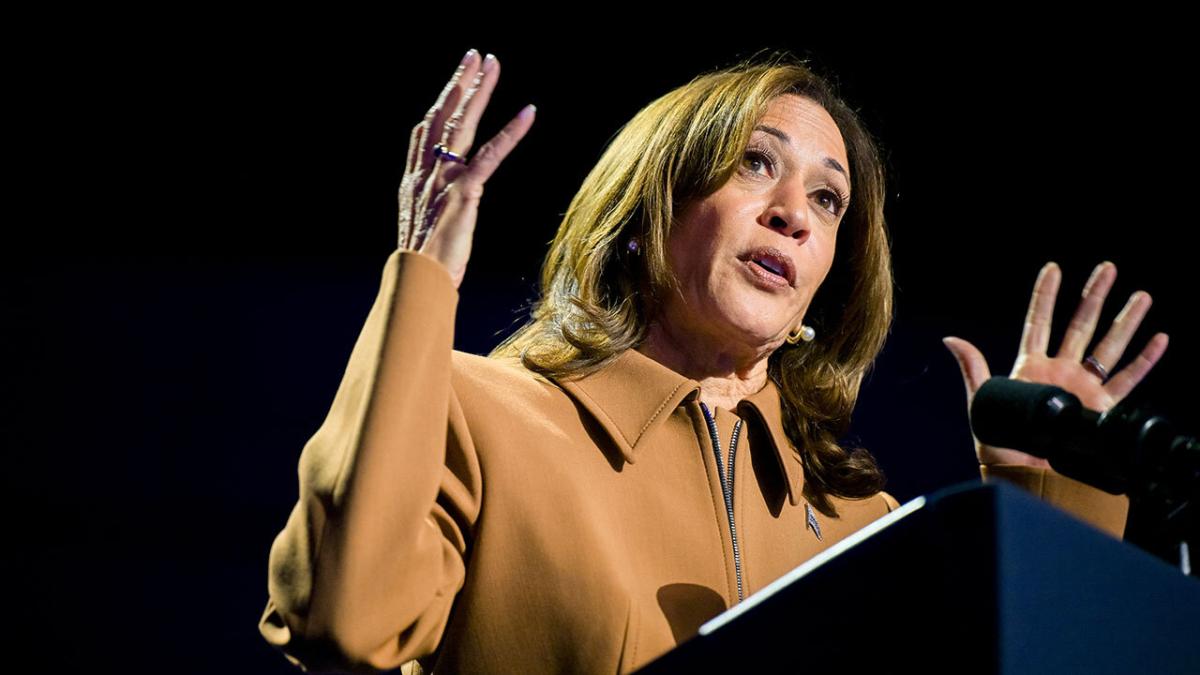 Kamala Harris giving a speech
